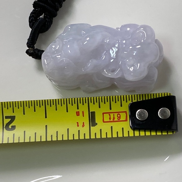 Lavender Jade Pendant Necklace | Carved Jade Amulet | Natural Stone Jewelry - Picture 3 of 5